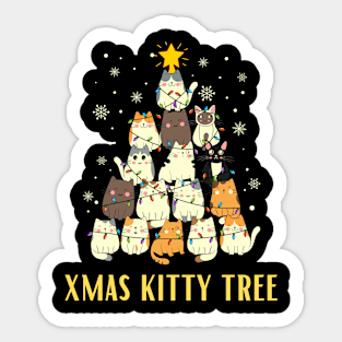 Xmas Kitty Tree Sticker